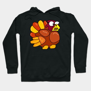 Chicken Turkey (eyes looking down right and facing the right side) - Thanksgiving Hoodie
